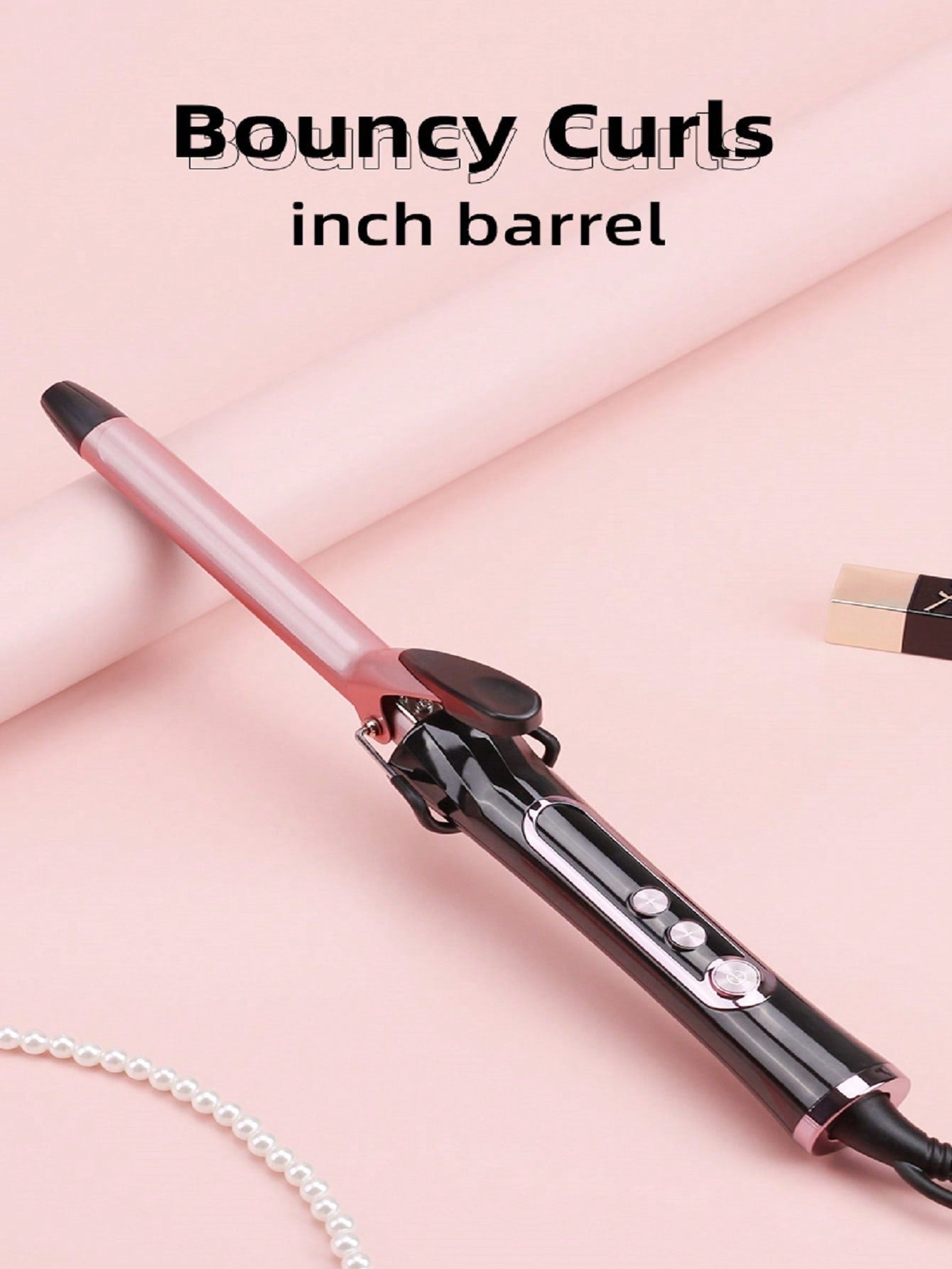 3/4 Inch (about 1.9 Cm) Curling Wand With Dual Voltage, Heats Up To 450 Fahrenheit Degrees (about 232.2 Celsius Degrees), Professional Ceramic Tourmaline Curling Wand