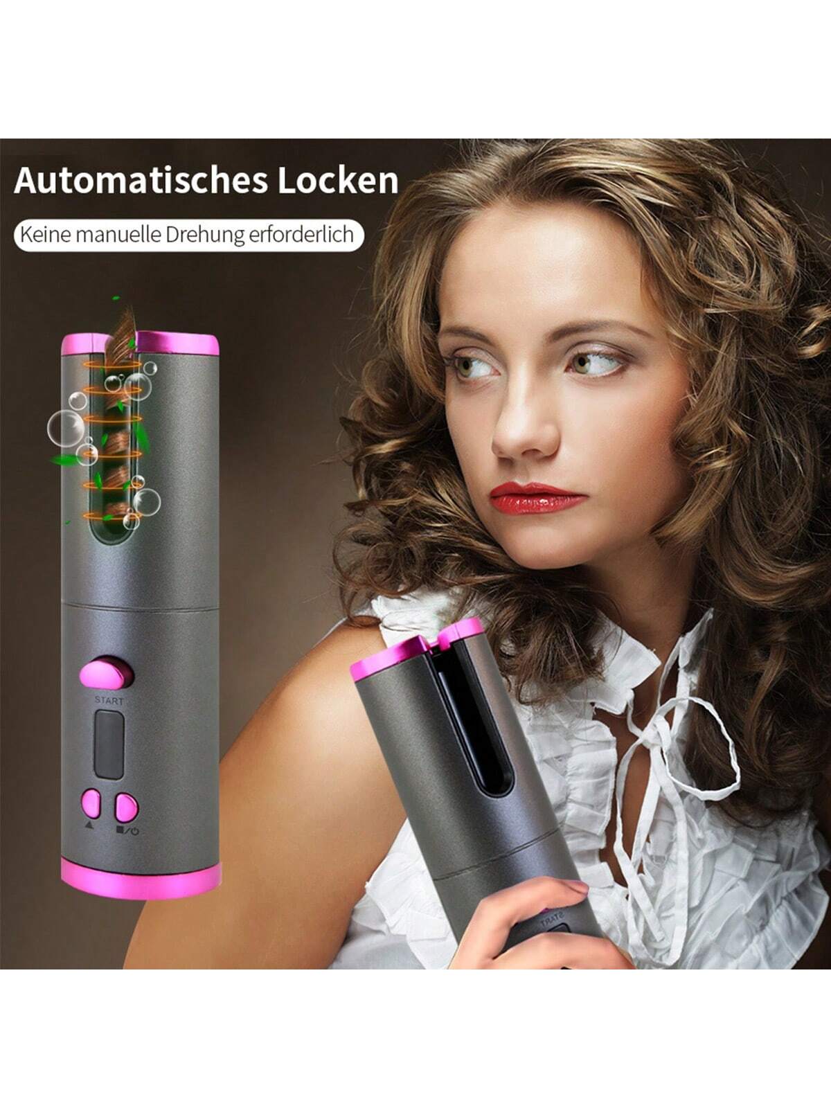 1pc Thermostat Hair Curling Iron With Portable Design, Fast & Easy Auto Power Off Curling Wand For Travel