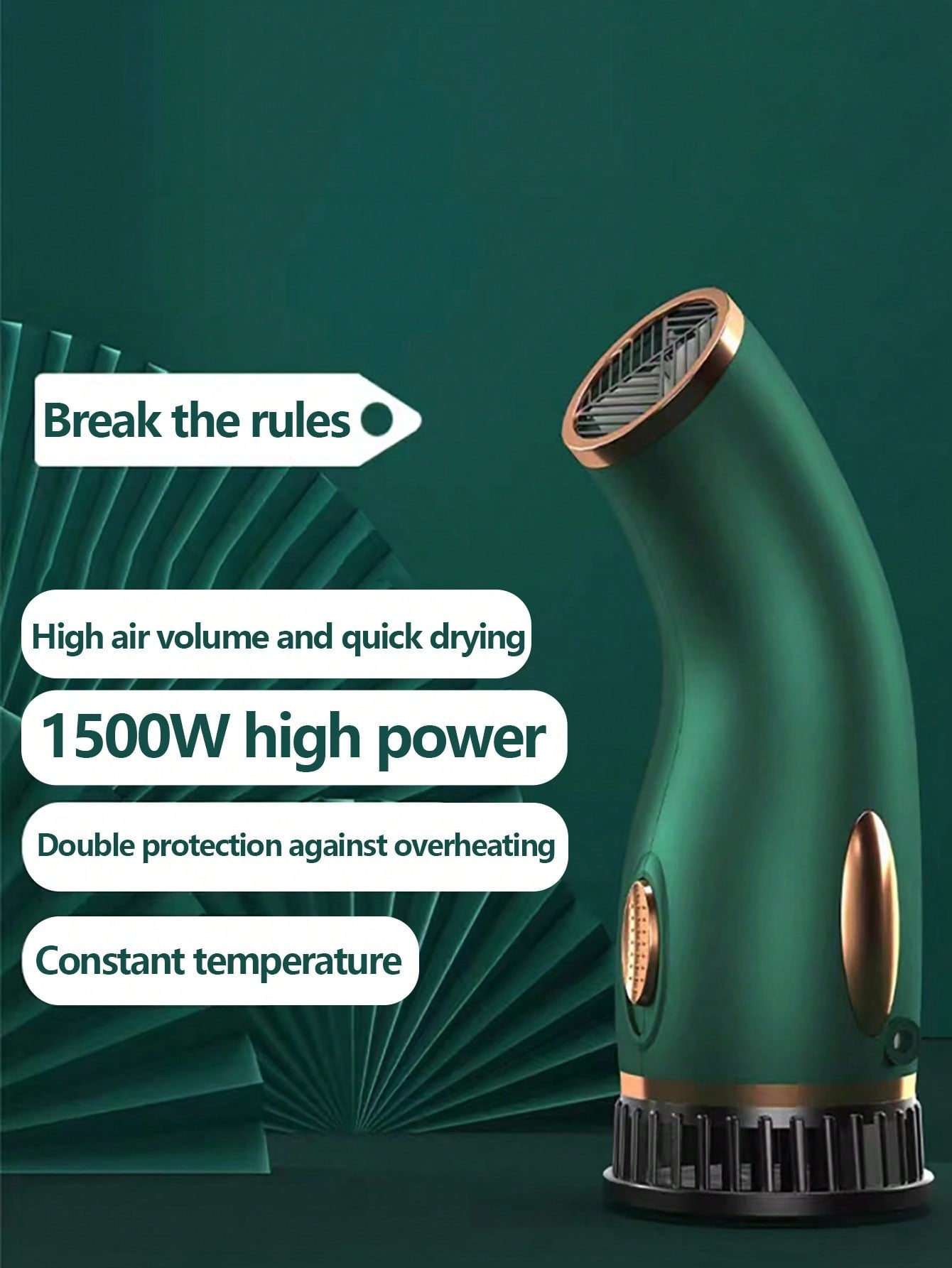 1pc Stand/table Top Mounted Hair Dryer Without Handle, 45 Degree Arc Design, Suitable For Household Hair Styling