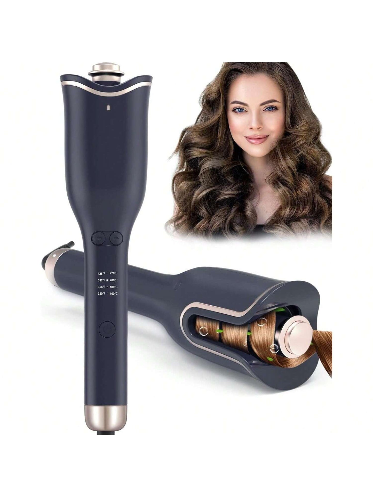 Hair Curling Iron Automatic Curler: Automatic Curling Iron For Long Hair With 4 Temps & 3 Timer Settings & 1" Large Rotating Barrel, Automatic Hair Curling Wand With Dual Voltage, Auto Shut-Off