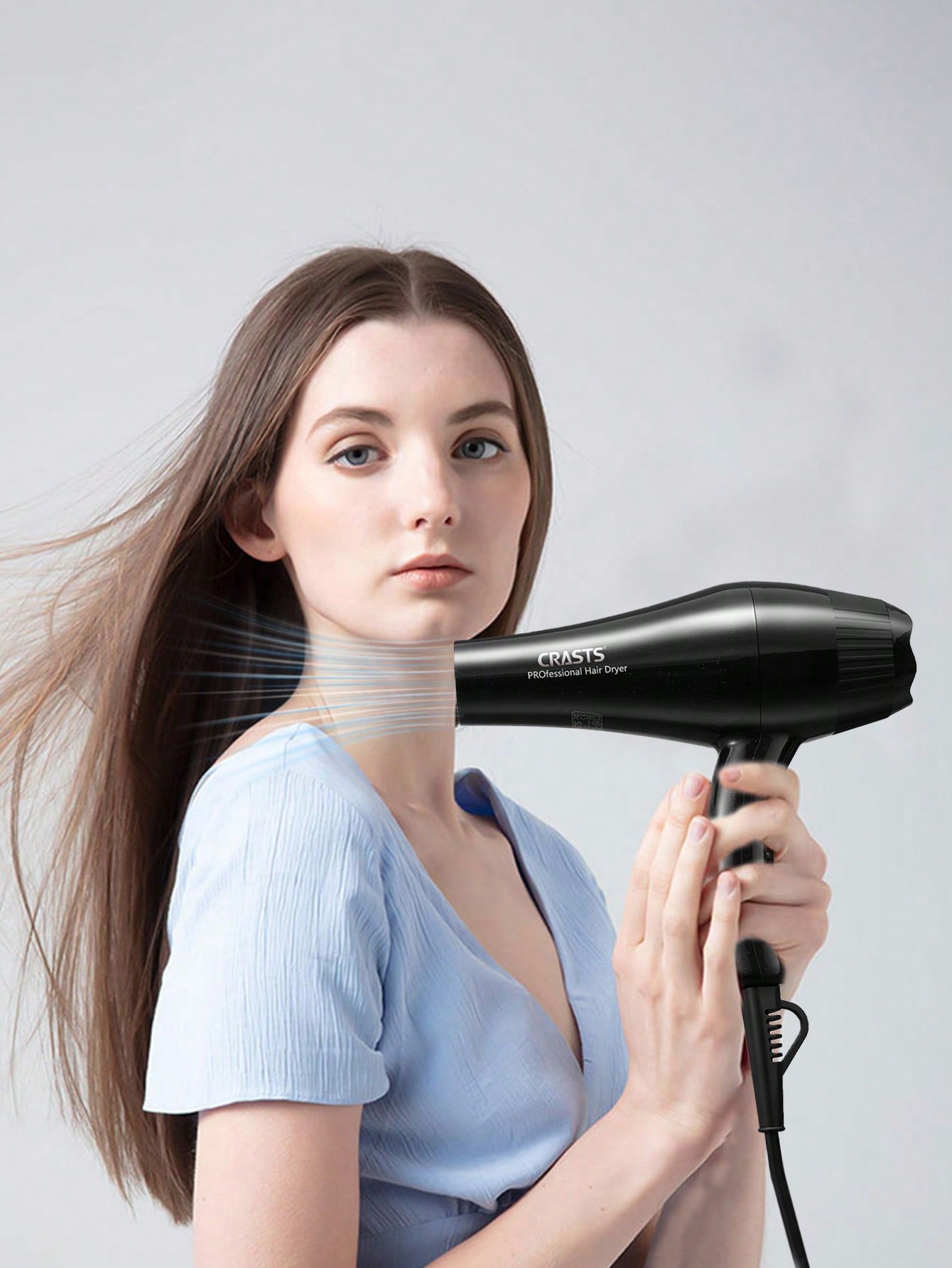 1250w High Power Hair Dryer With 4 Adjustable Temperature Settings, 2 Different Nozzles, Suitable For Salon And Home Use (Model No. Chd-003)