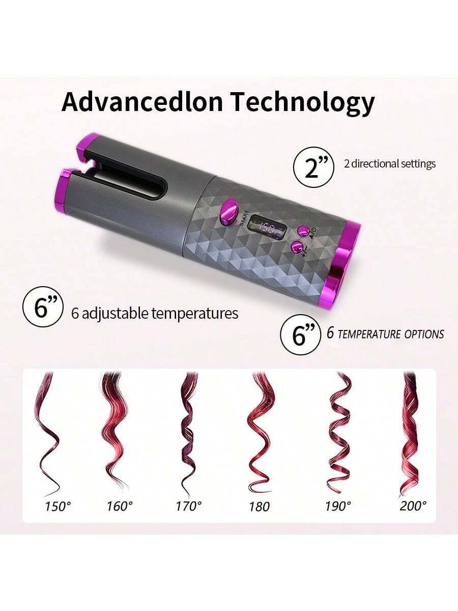 1pc Automatic Hair Curler Without Hair Damage, Cordless Usb Mini Curling Iron
