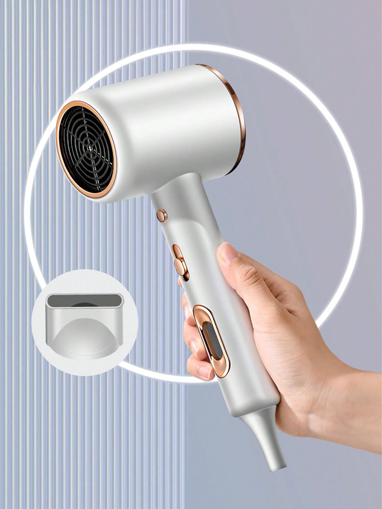 1pc New Hair Dryer With High Power And Negative Ion Technology, Suitable For Household And Professional Salon Use, Compact And Beautiful