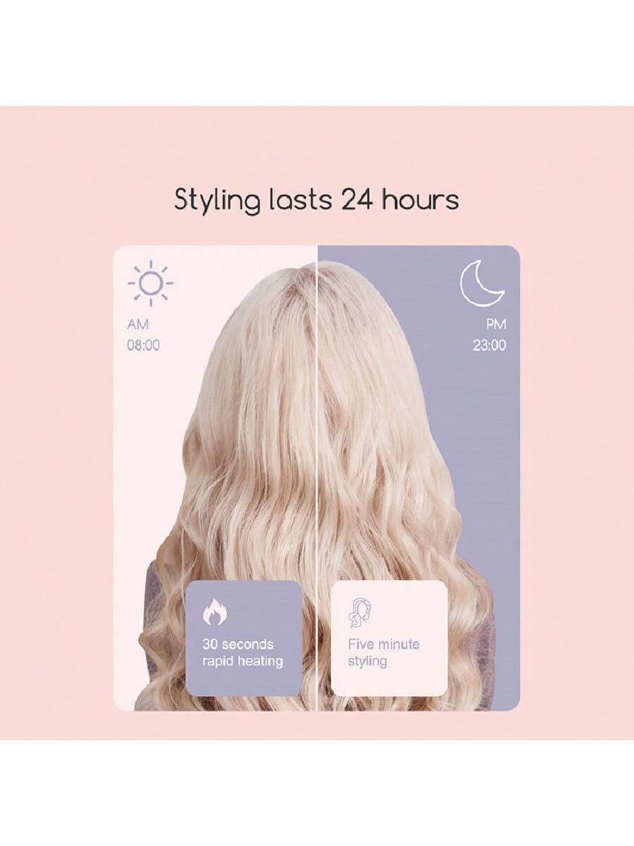 1PCS Fully Automatic Rotating Electric Curling Stick, Automatic Curling Tool, Large Wave Curling Hair