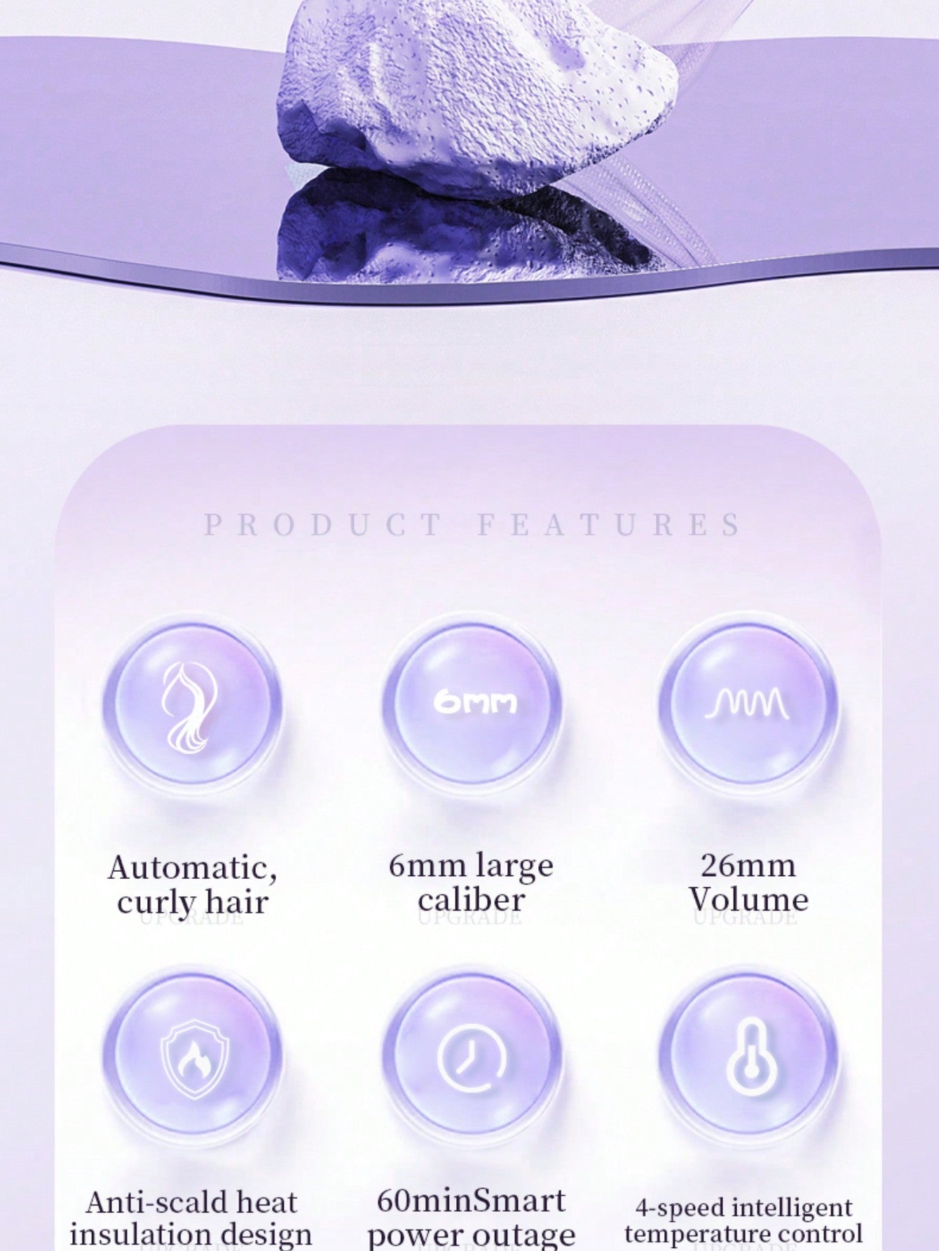 Rotating Curling Iron Hair Curling Wand Automatic Hair Curler Rotating Curling Iron