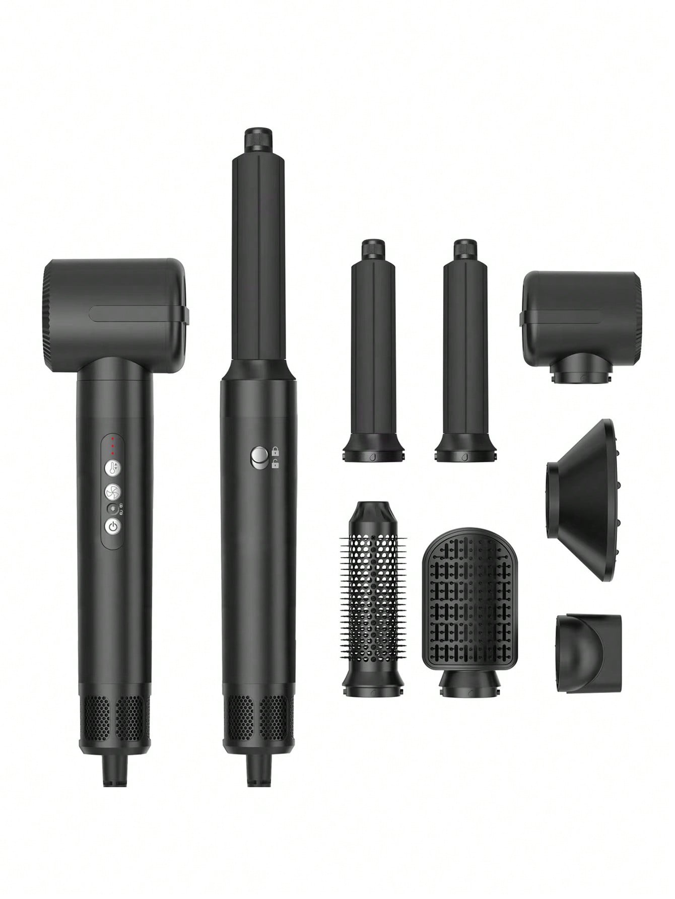 1pc Multifunctional 7-In-1 High Speed Brushless Styling Hair Dryer Comb For Volume, Curling And Straightening Hair, Suitable For Home, Travel And Personal Use