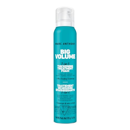 Marc Anthony 7-in-1 Thickening Treatment Foam, Dream Big Volume - Volumizing & Root Lifting with Microfiber Bonding Technology - Lightweight Formula Cleanses, Plumps & Thicken - Paraben & Sulfate Free