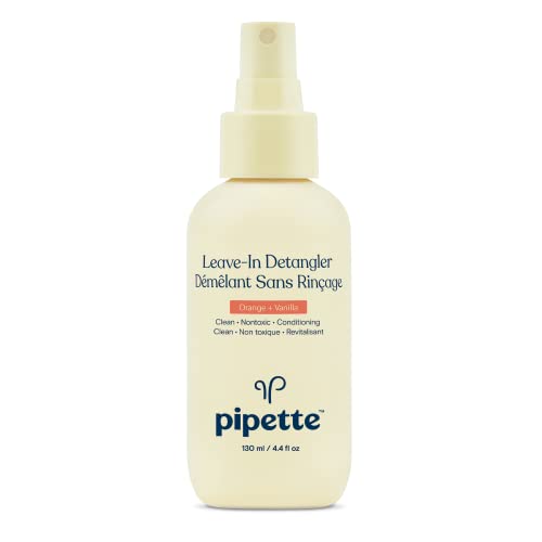 Pipette Leave-In Hair Detangler - Silicone-free Kids Detangling Spray - 100% Plant-Derived Nourishing Squalane - Orange + Vanilla Aroma, ALL Hair Types & Textures, 4.4 fl oz