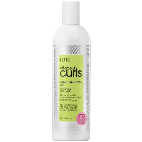 All About Curls High Definition Gel | Crunchless Ultra Hold | Define, Moisturize, De-Frizz | All Curly Hair Types | Vegan & Cruelty Free | Sulfate Free | 15 Fl Oz