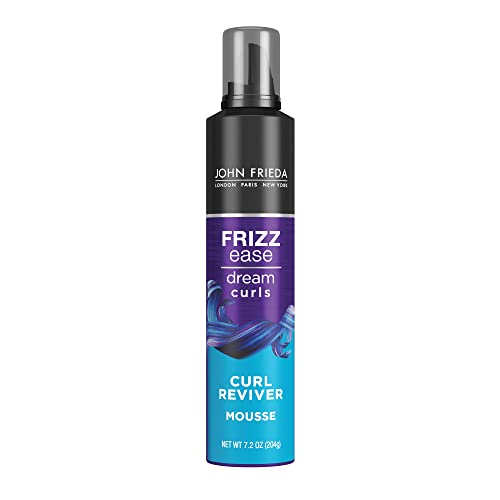 John Frieda Frizz Ease Curl Reviver Mousse, Enhances Curls, Soft Flexible Hold, Mousse for Curly or Frizzy Hair, 7.2 Ounces, Alcohol-Free