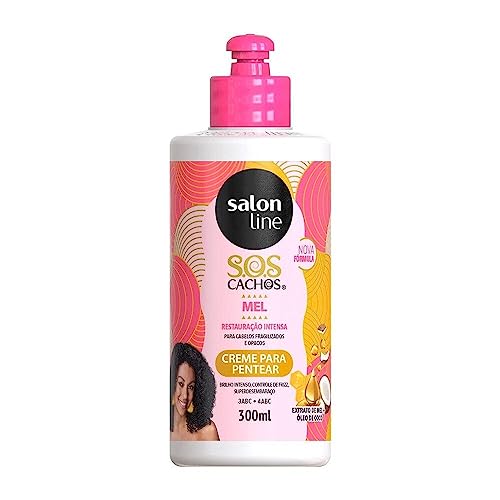 Linha Tratamento (SOS Cachos) Salon Line - Creme para Pentear Mel Cachos Intensos 300 Ml - (Salon Line Treatment (SOS Curls) Collection - Intense Curls Honey Combing Cream 10.14 Fl Oz)