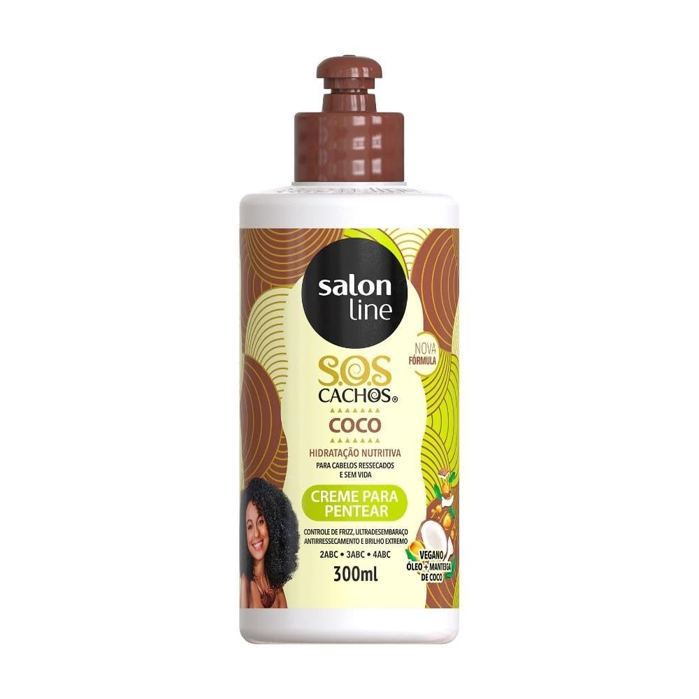 Linha Tratamento (SOS Cachos) Salon Line - Creme Para Pentear Coco 300 Ml - (Salon Line Treatment (SOS Curls) Collection - Coconut Combing Cream 10.14 Fl Oz)