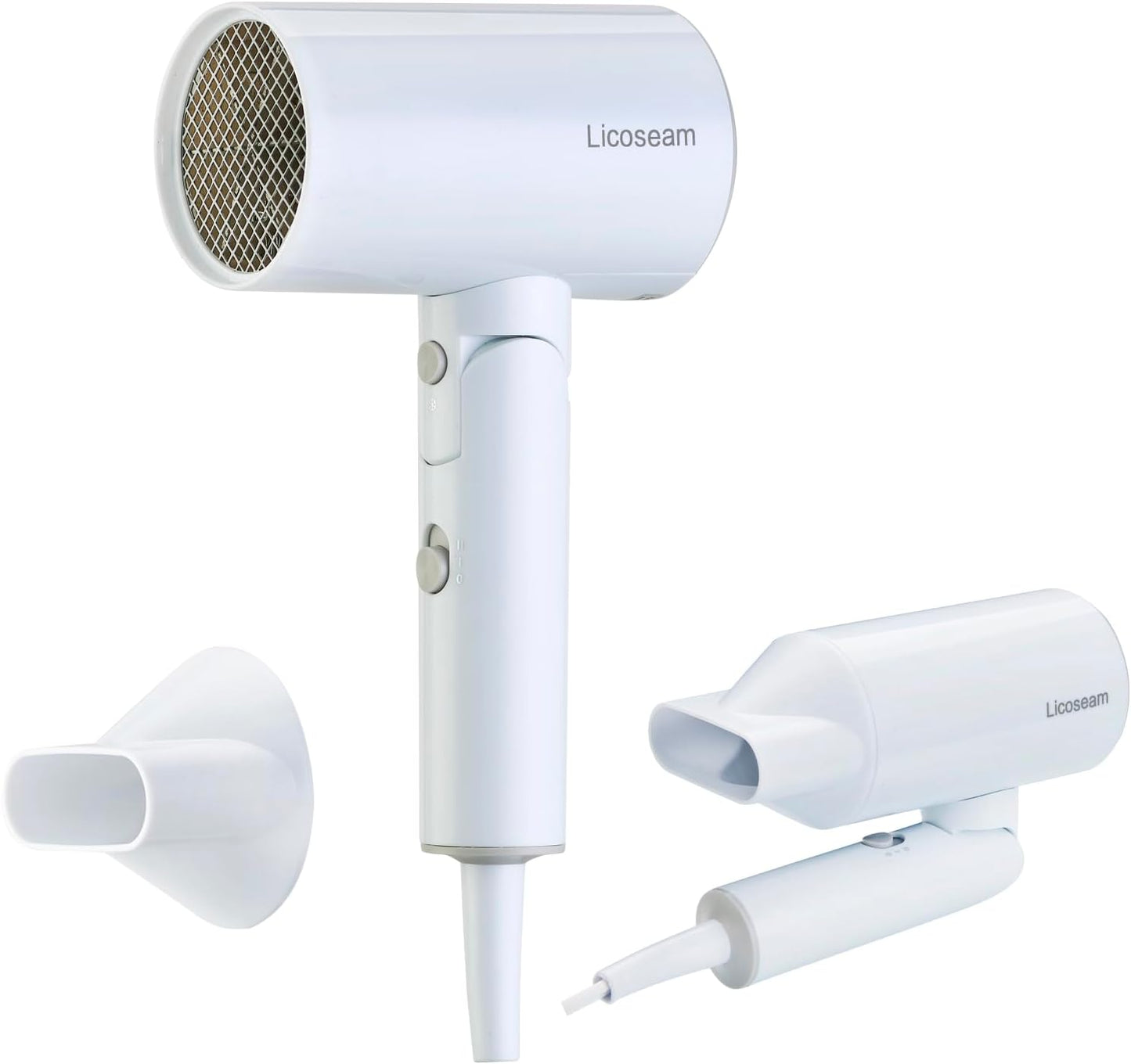 Portable Hair Dryer, Foldable Mini Hair Dryer with Lightweight Design, 1600W Small Hair Blow Dryer, Fast Drying Travel Hair Dryer, White