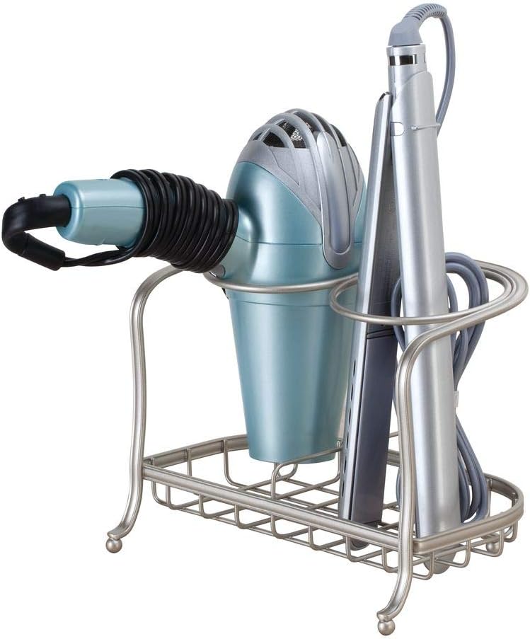 iDesign 65345 York Lyra Free-Standing Hair Styling Tool Holder - 8.77" x 6.18" x 6.81", Satin