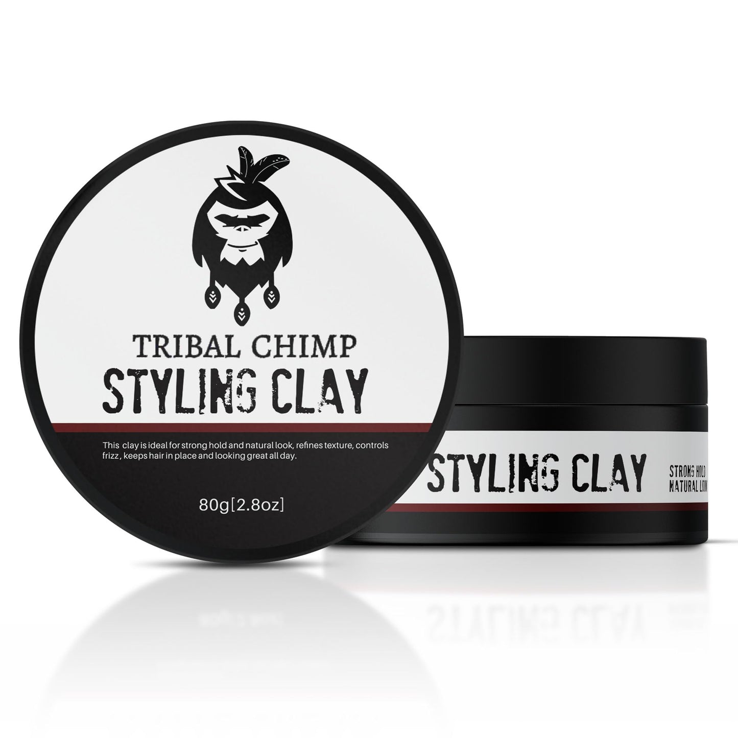 Tribal Chimp Styling Clay – Matte Clay with Citrus Scent, Hair Clay for Straight, Curly, Colored Hair, 80g