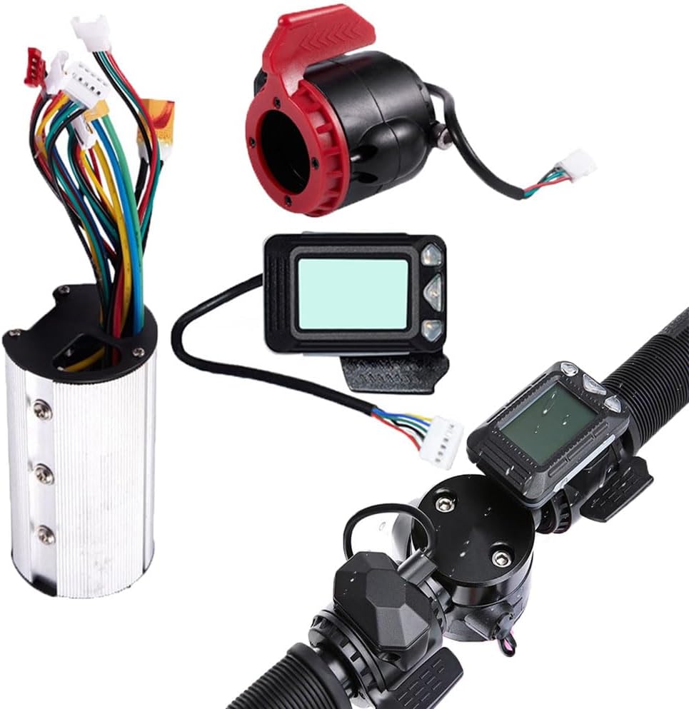 Ebike Motor Controller LCD Display Kit, 24V/36V Waterproof LCD Display Panel Brushless Controller Kit, Electric Bike Motor Controller with Waterproof LCD Display Panel Set for Elec