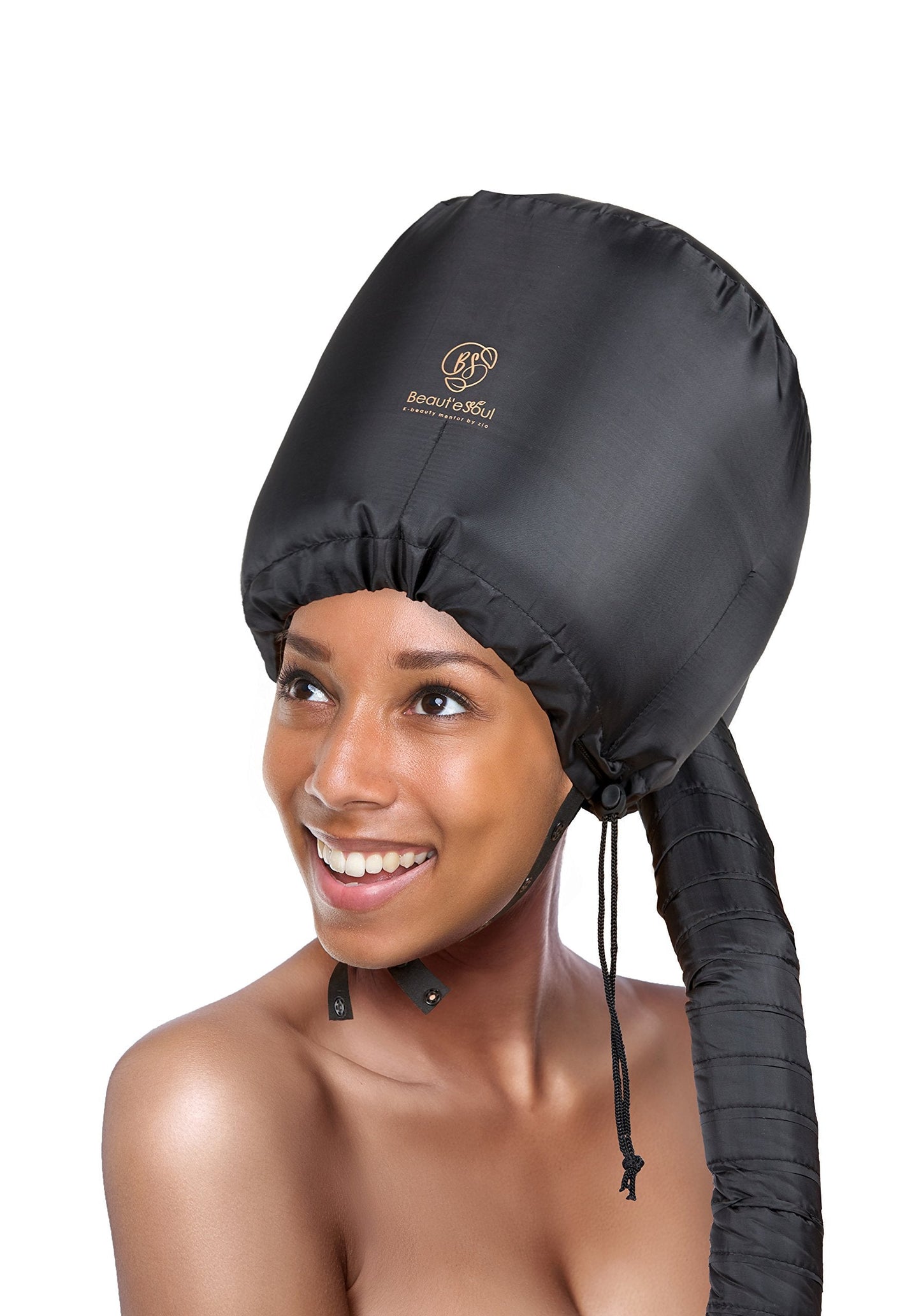BEAUT'E SEOUL Soft Bonnet hooded hair dryer Attachment for home, Deep Conditioning Mask Cap, Upgraded Soft Adjustable Large hooded bonnet for Hand Held hair Dryer, sit under hair dryer