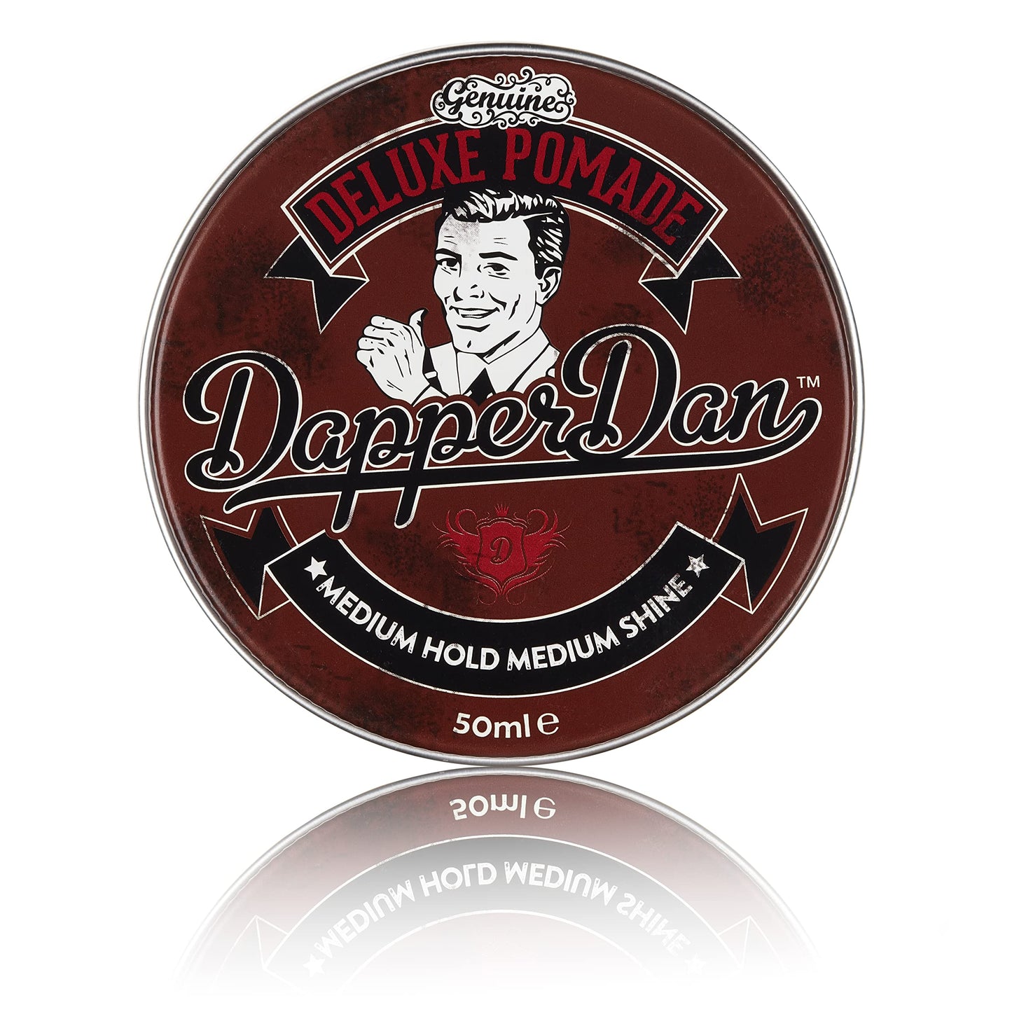 Dapper Dan Deluxe Pomade, Medium Hold Medium Shine Hair Pomade for Men, Versatile and Flexible Water Based Pomade, for a Professional Look, 1 x 50ml