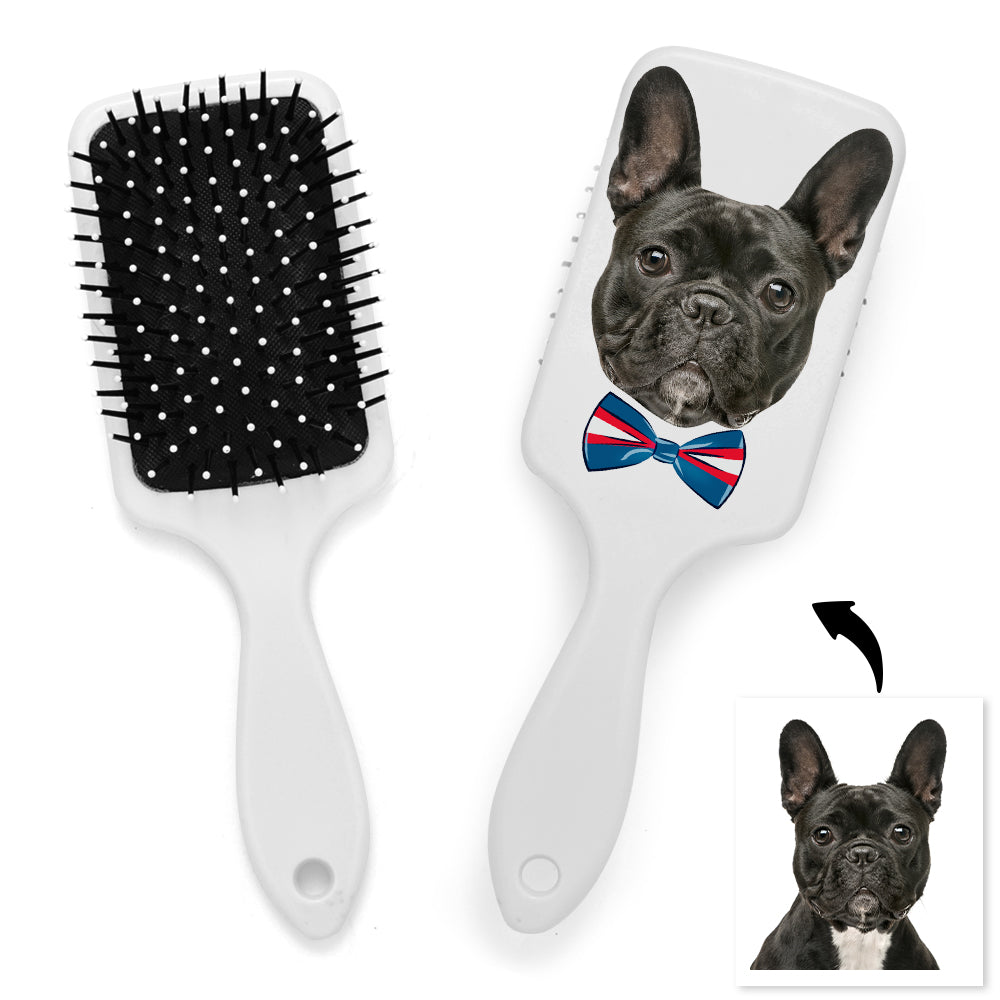 Custom Photo Face Air Cushion Comb Dog Bow Tie Commemorative Gift
