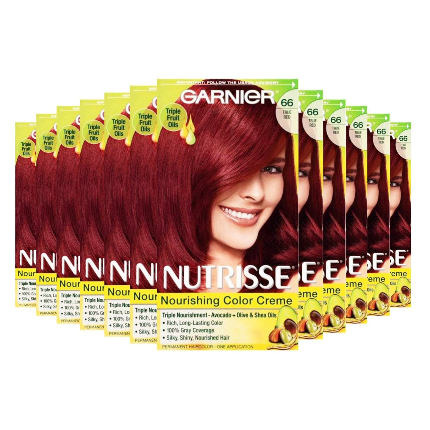 Garnier Nutrisse Nourishing Color Creme - True Red (66) - 12 Pack