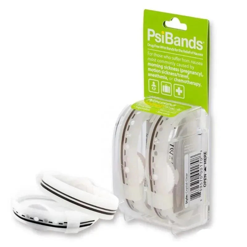 Psi Bands - Acupressure Wrist Bands for The Relief of Nausea, Crystal Clear