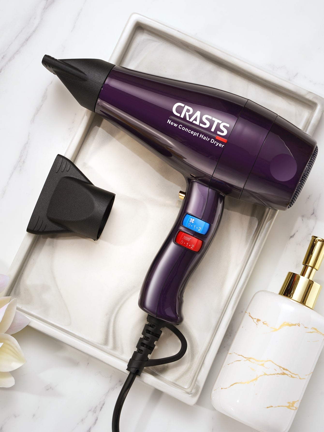 Crasts Professional Salon Quality Hair Dryer With 4 Adjustable Heat Settings, Large Power And Red Color, Suitable For Home And Hair Salon, Model 863