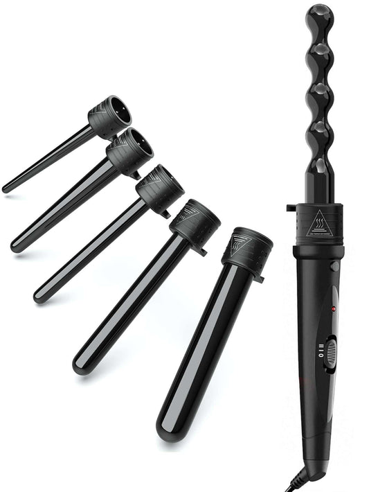 1set 6 In 1 Curling Iron, Upgrade Curling Wand, 0.35 To 1.25 Inch Interchangeable