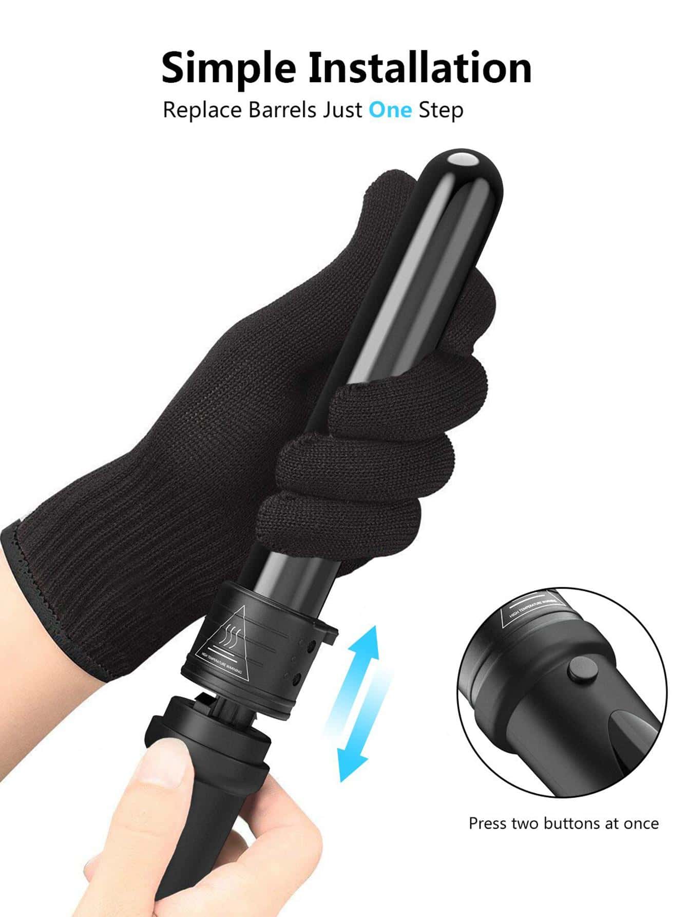 ANGENIL 6-in-1 Curling Wand Set - Curling Iron Interchangeable Ceramic Barrels (0.35-1.25 Inch) - Fast Heating Hair Curler Kit with Protective Glove & 2 Clips - Ceramic Coated for Damage-Free Styling