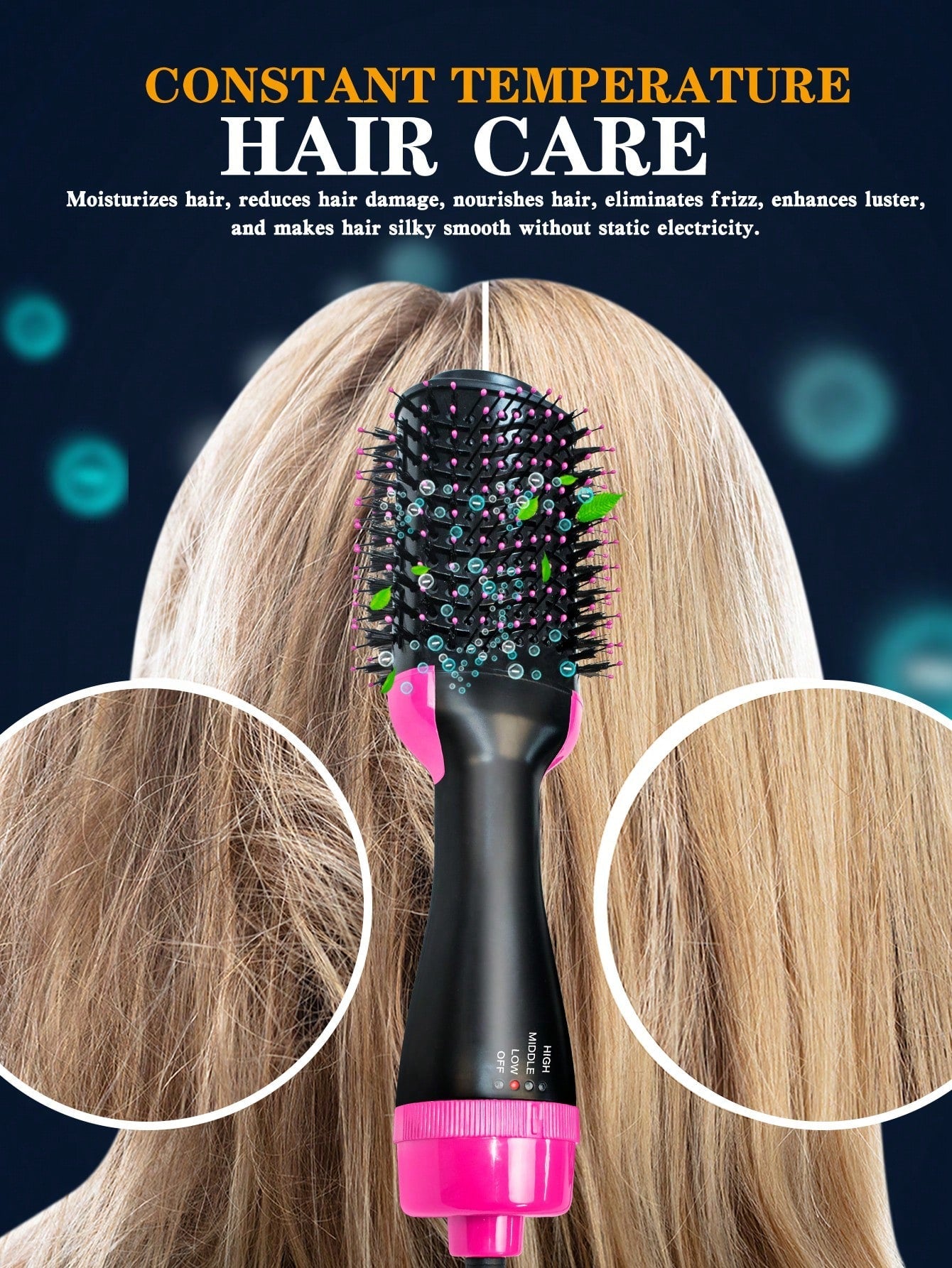 1pc Multifunction 3 In 1 ABS Hot Air Styler, Modern Two Tone Hair Dryer For Home