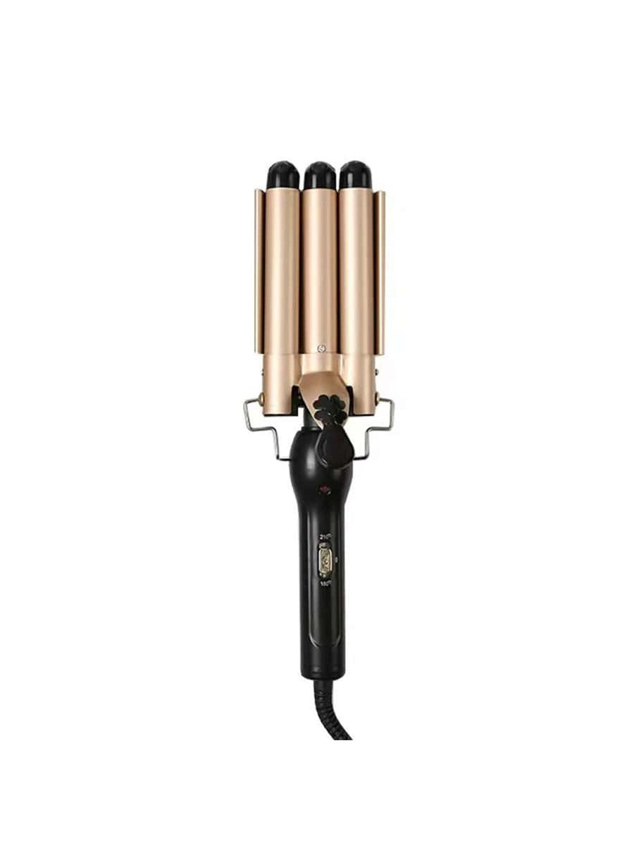Lcd 3 Barrel Hair Curling Iron / Wand For Water Wave Hair, Egg Roll, Perfect Choice For Home Beauty