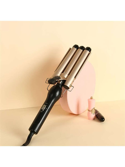 Lcd 3 Barrel Hair Curling Iron / Wand For Water Wave Hair, Egg Roll, Perfect Choice For Home Beauty