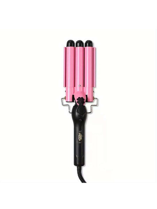 Lcd Triple Barrel Hair Curler, Three Barrel Hair Waver For Making Water Waves And Egg Curls - Perfect Choice For Home Beauty