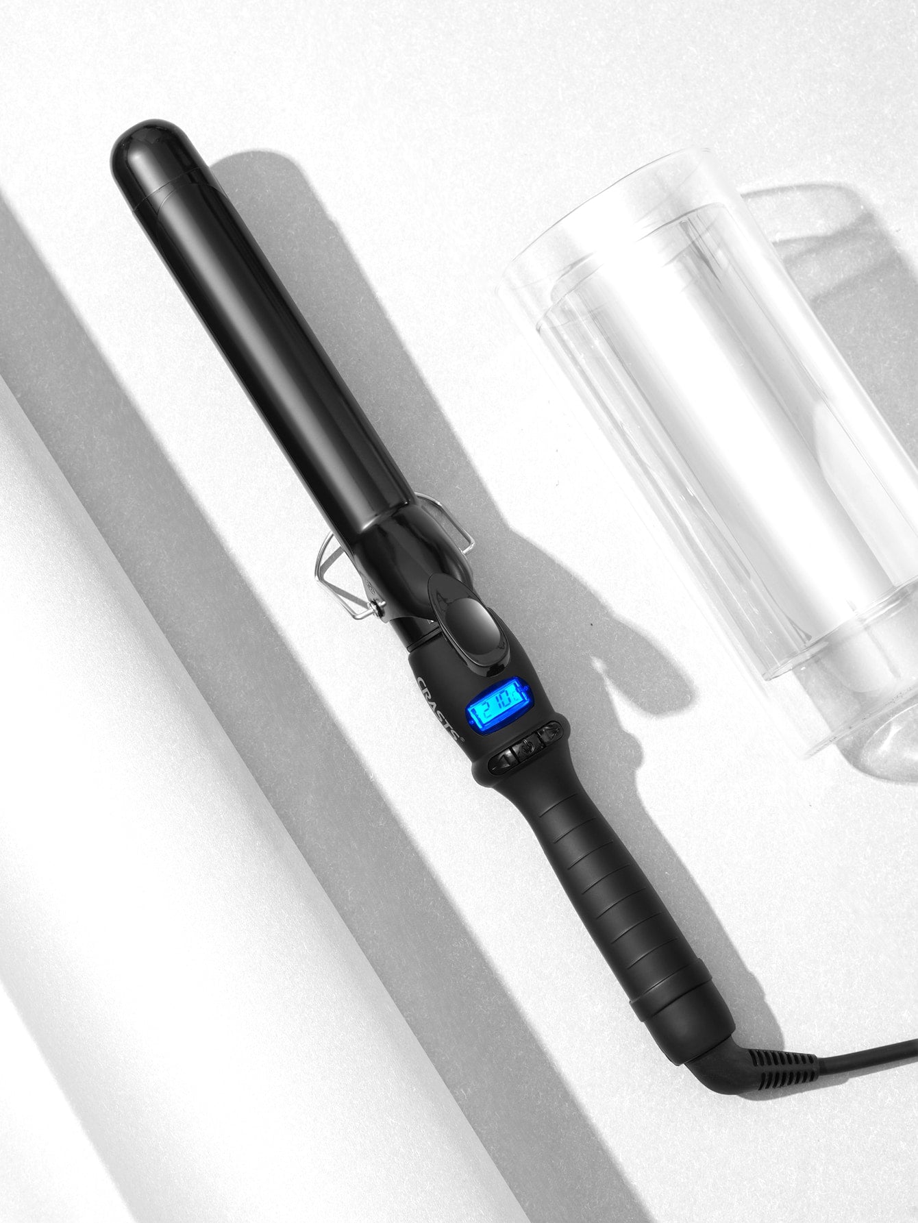 32mm Diameter Large Wavy Lcd Display Adjustable Temperature Curling Iron, Fast Heat Up For All Seasons, Suitable For Home And Hair Salon