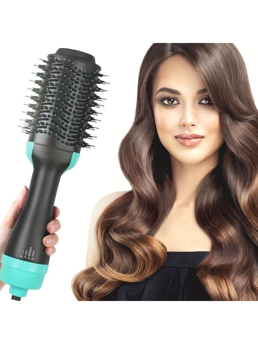 Hot Air Brush & Hair Dryer & Styling Tool 3 In 1, Ionic, Professional Hair Dryer Brush Straightener And Curler, For All Hair Types