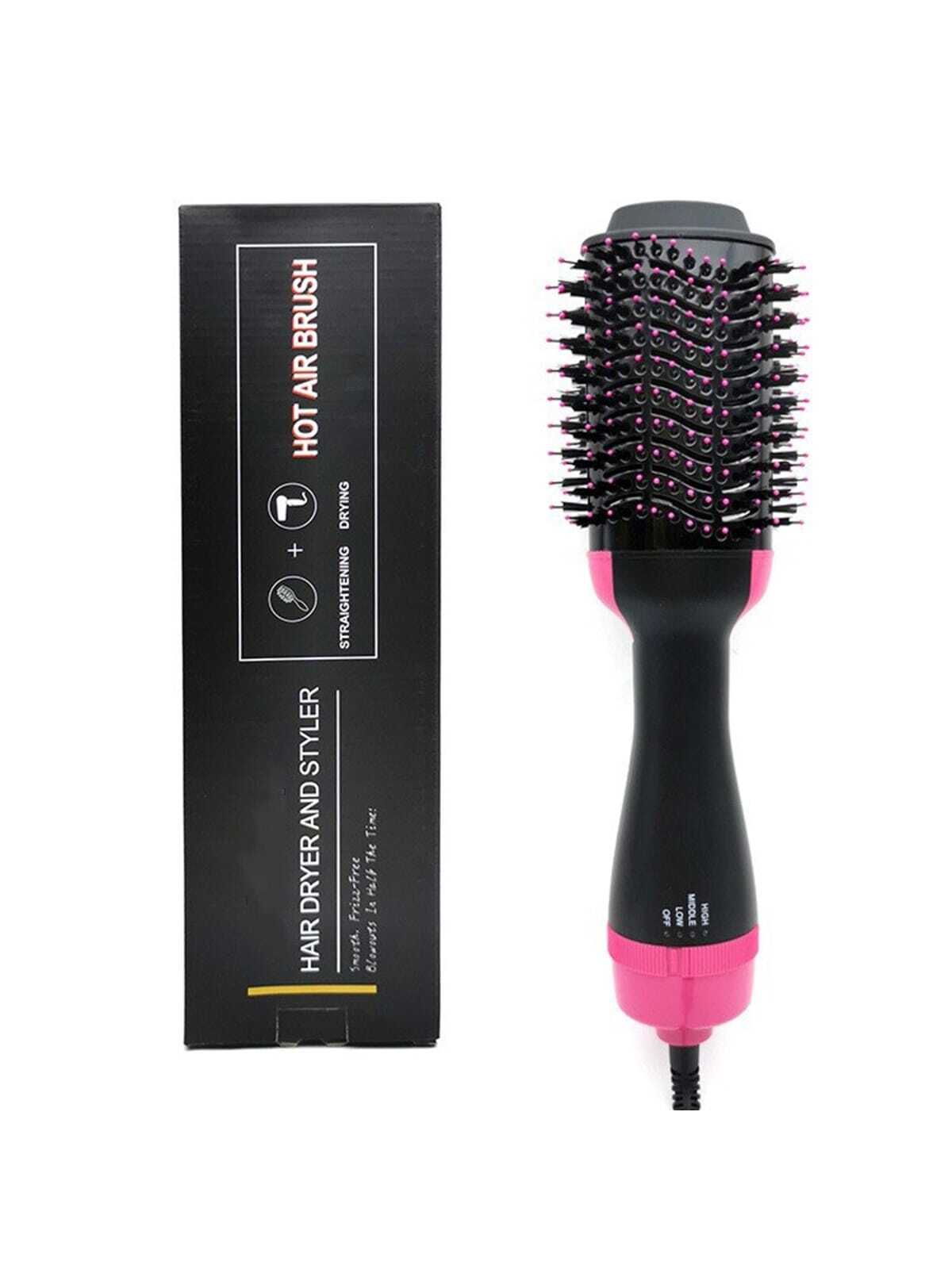 4 In 1 Hair Straightener/Curling Iron/Hair Dryer/Hot Air Comb, 1pc Wall Plug 1000W Straightener for Wet and Dry Hair, LED Show Light & Multiple-Gears Heat Settings Hair Curler for Home, Travel, Hotel, Idea Gift  (Black and Red)