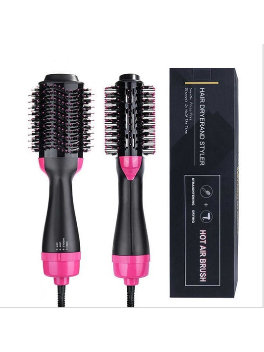 4 In 1 Hair Straightener/Curling Iron/Hair Dryer/Hot Air Comb, 1pc Wall Plug 1000W Straightener for Wet and Dry Hair, LED Show Light & Multiple-Gears Heat Settings Hair Curler for Home, Travel, Hotel, Idea Gift  (Black and Red)