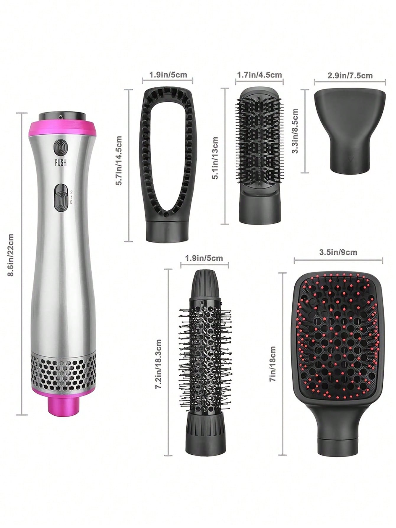 1pc 5-in-1 Multifunctional Hot Air Comb Hair Dryer Styling Tool