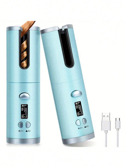 Blue Automatic Hair Curler/usb Automatic Hair Curler/lazy Hair Curler, Electric Automatic Curling Iron, Portable Travel At-home Hair Styler