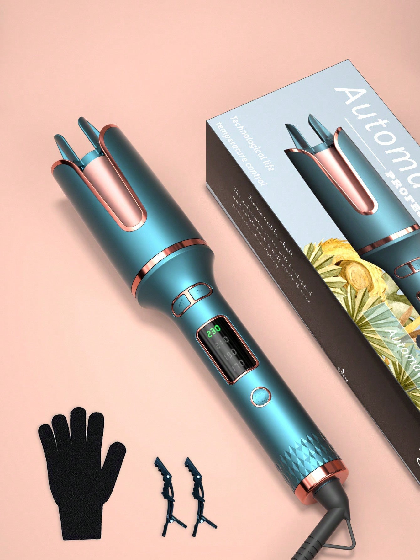 Upgraded 360° Rotating Automatic Hair Curler For Long Hair, Temperature Adjustable From 170°C-230°C, Ceramic Barrel Curling Iron