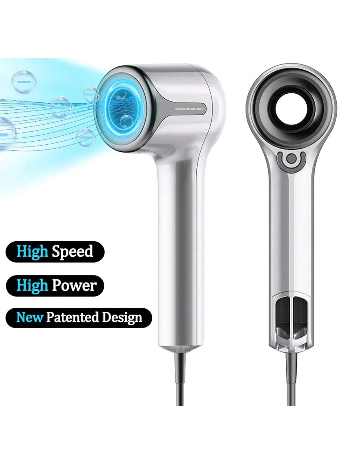 1pc Plug-in Type High-speed Brushless Motor Negative Ion Hair Dryer, Low Noise 110000 Rpm, Rapid Drying, Intelligent Constant Temperature Hair Dryer With Magnetic Nozzle, Suitable For Salon, Home And Travel Use