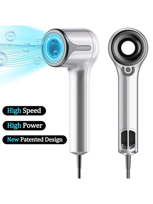 1pc Plug-in Type High-speed Brushless Motor Negative Ion Hair Dryer, Low Noise 110000 Rpm, Rapid Drying, Intelligent Constant Temperature Hair Dryer With Magnetic Nozzle, Suitable For Salon, Home And Travel Use