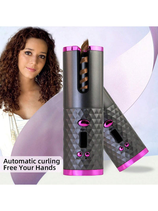 1pc Mini Portable Hair Curler, Easy To Use, Polka Dot Design