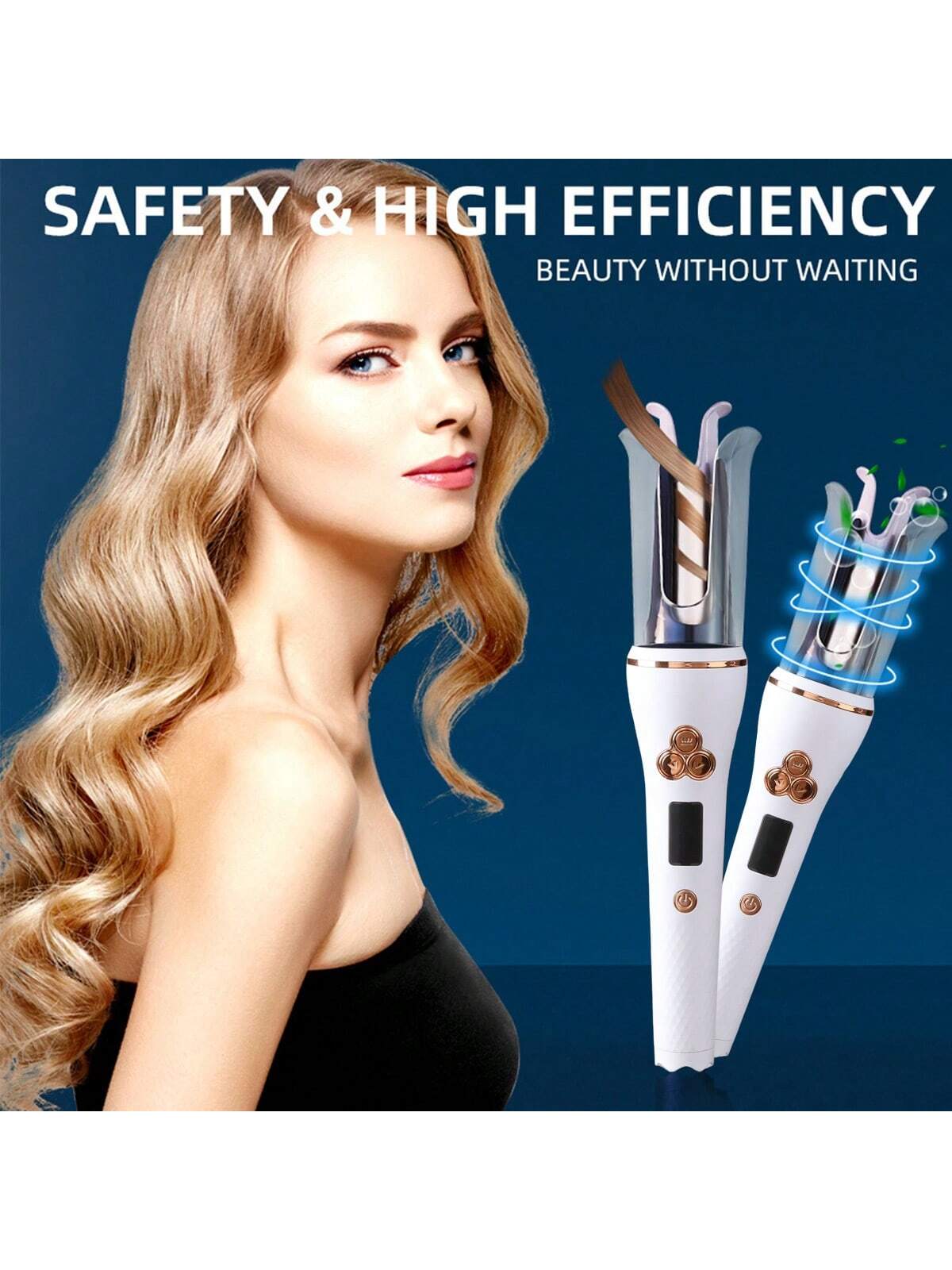 1pc Full Automatic Hair Curling Wand, Lazy Girls' Savior, Large Waves Curling Wand