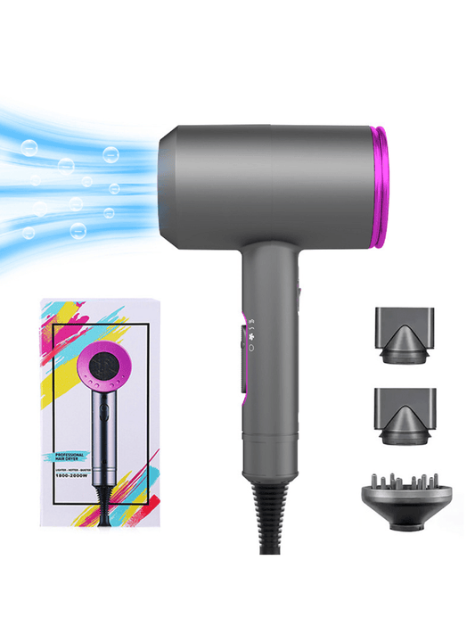 1pc Plug Type 1800w High Power Negative Ion Constant Temperature Hair Dryer, Hammer T-shaped, One-key Cold Air, Suitable For Travel, Home, Hotel Use.