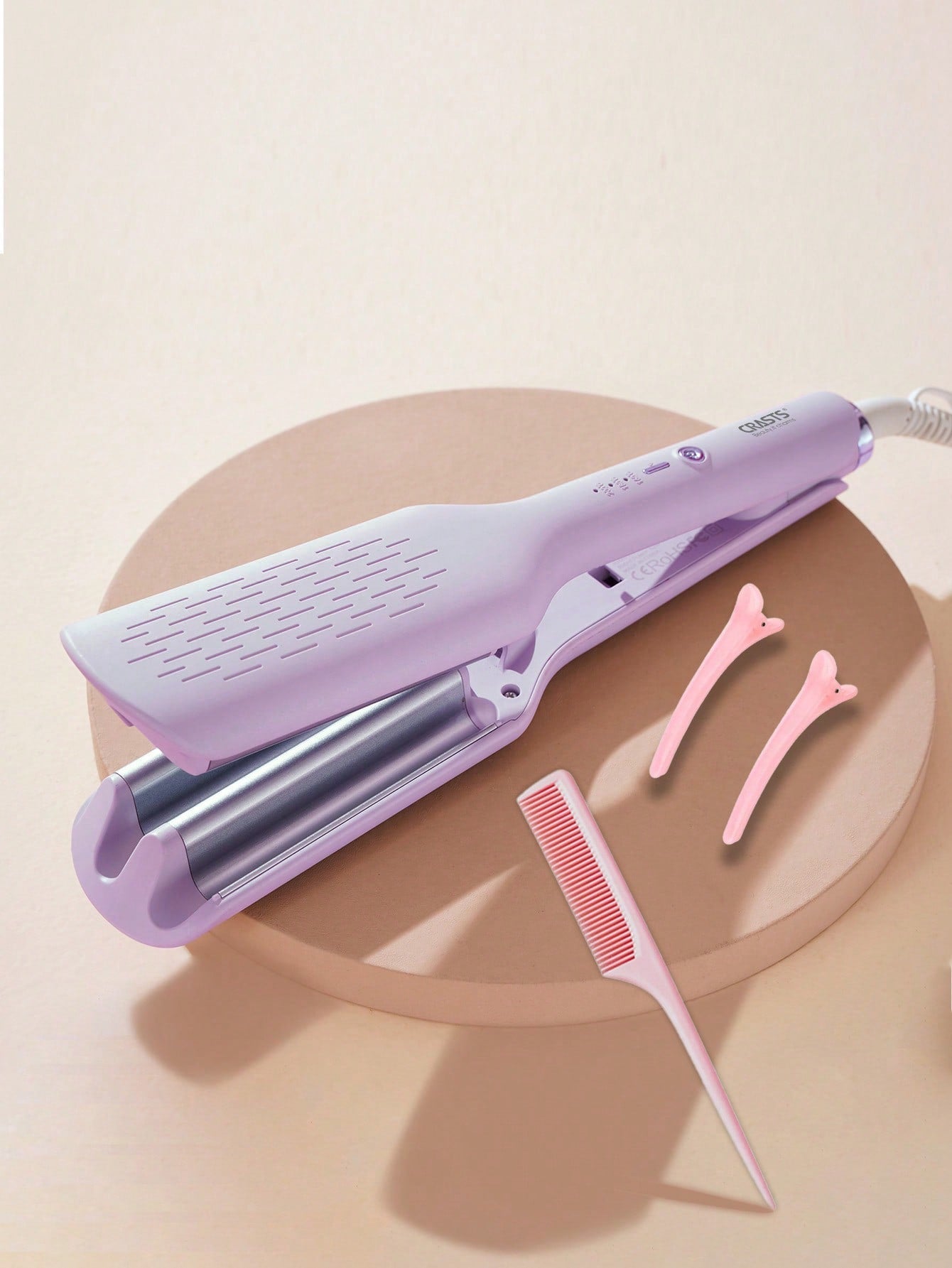 1pc Violet Hc-026 Large Wave Rapid Heating Hair Root Perm Curling Iron, Suitable For Home And Salon
