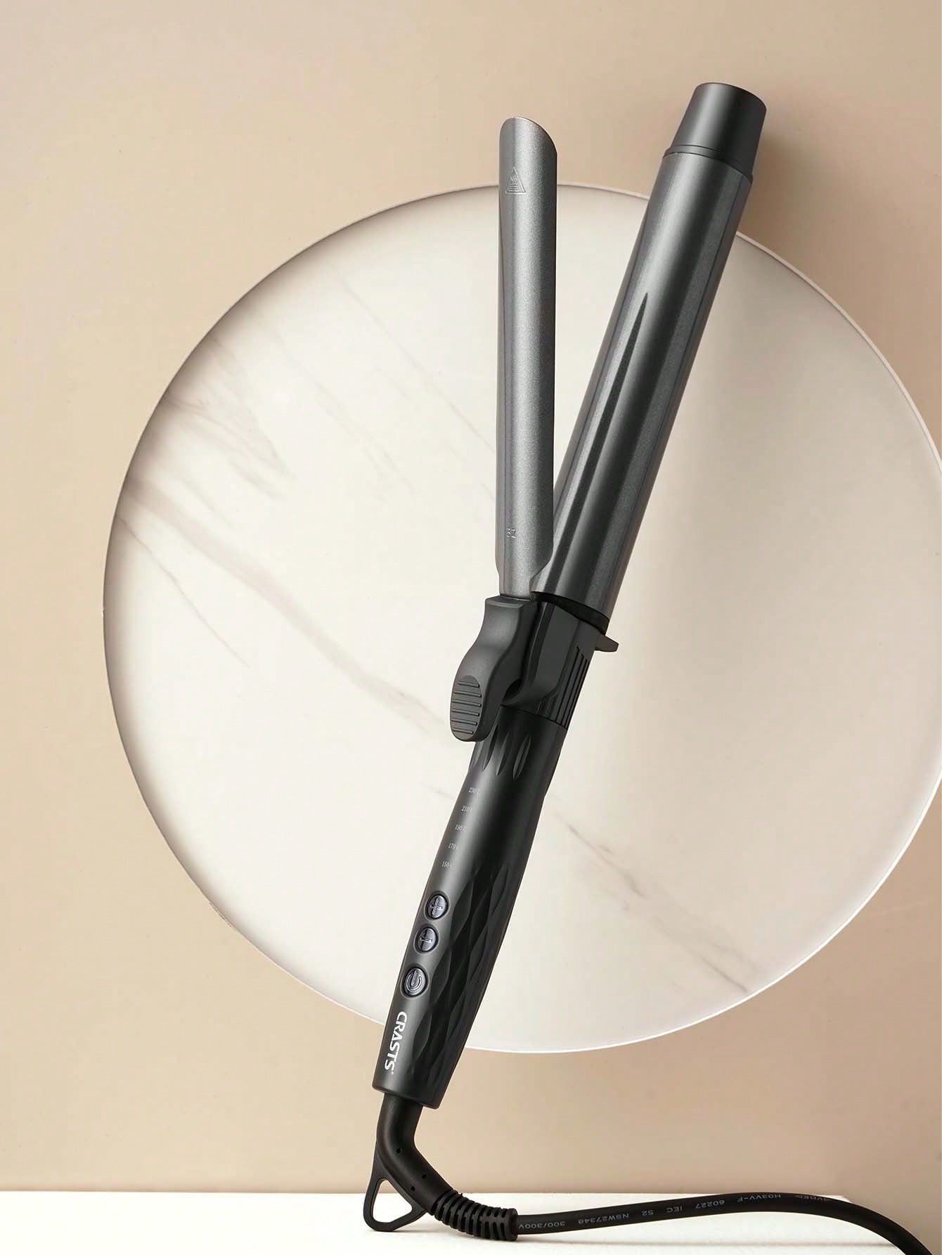 1pc 32mm Wave Big Beauty Hc-025 Hair Curling Irons Starry Sky Gray, 5-speed Temperature Adjustment For Salon And Home Use