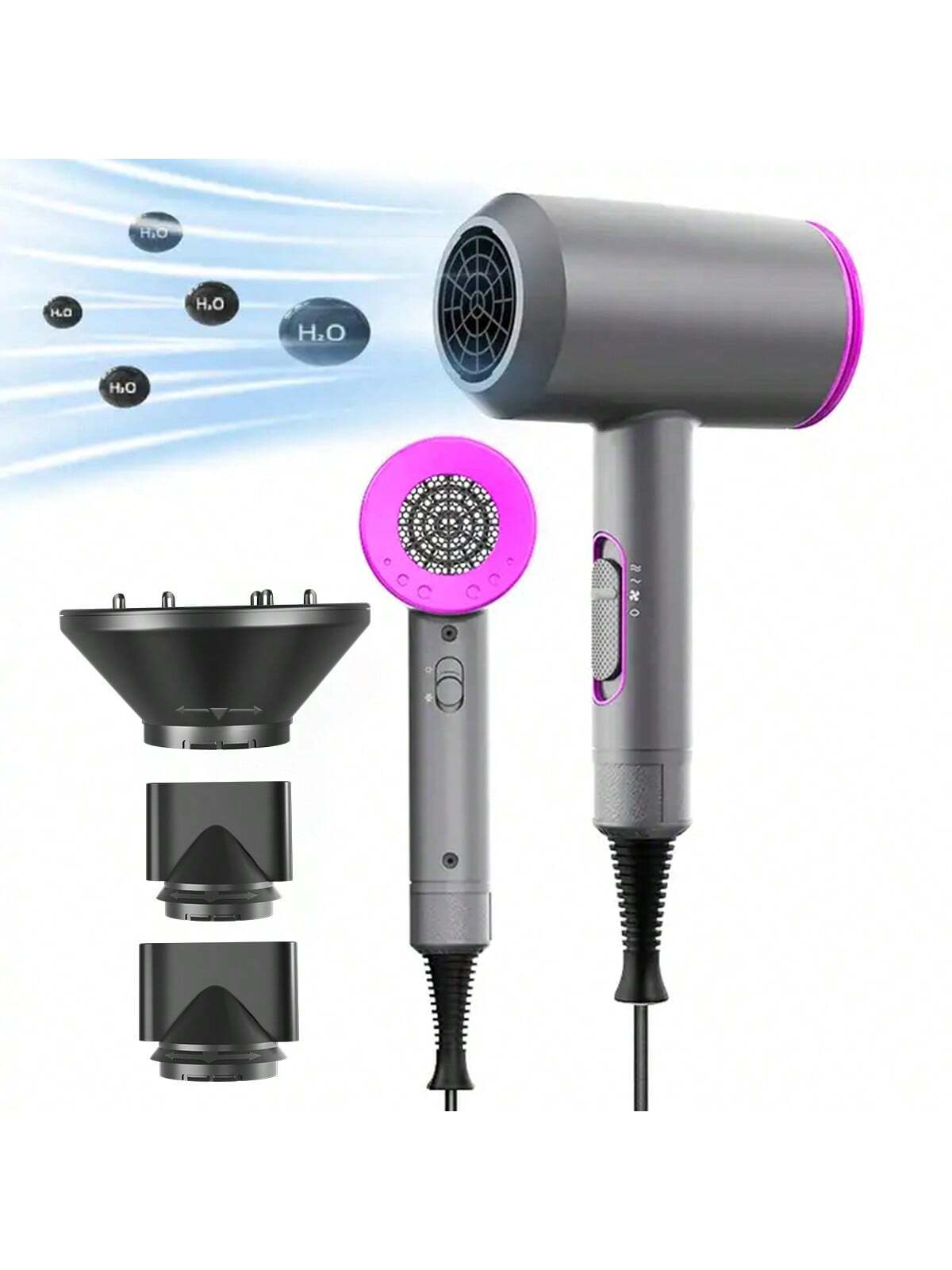 1pc Plug-in 1800w Professional Hair Dryer With Diffuser & Ionic Conditioning - Powerful & Quick Drying, Ac Motor Heat & Cold Air Thermostat-protected Hair