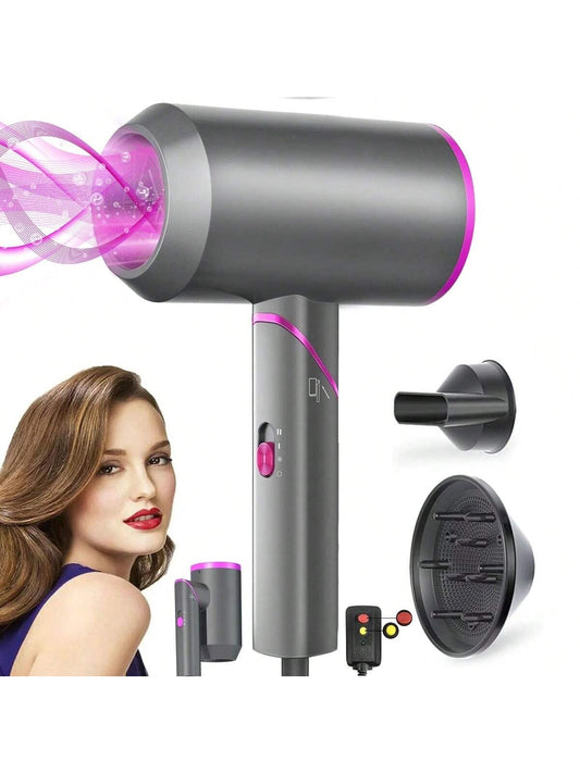 Ionic Hair Dryer, 1800W Professional Blow Dryer Safety Upgraded, Negative Ion Technolog, 3 Heating/2 Speed/Cold Settings, Contain 1 Nozzles and 1 Diffuser, for Home Salon Travel Kids