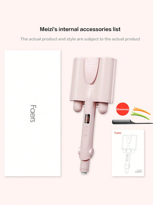 1pc Pink Egg Roll Hair Curling Iron, Lazy Man's Wave Magic Hair Curler