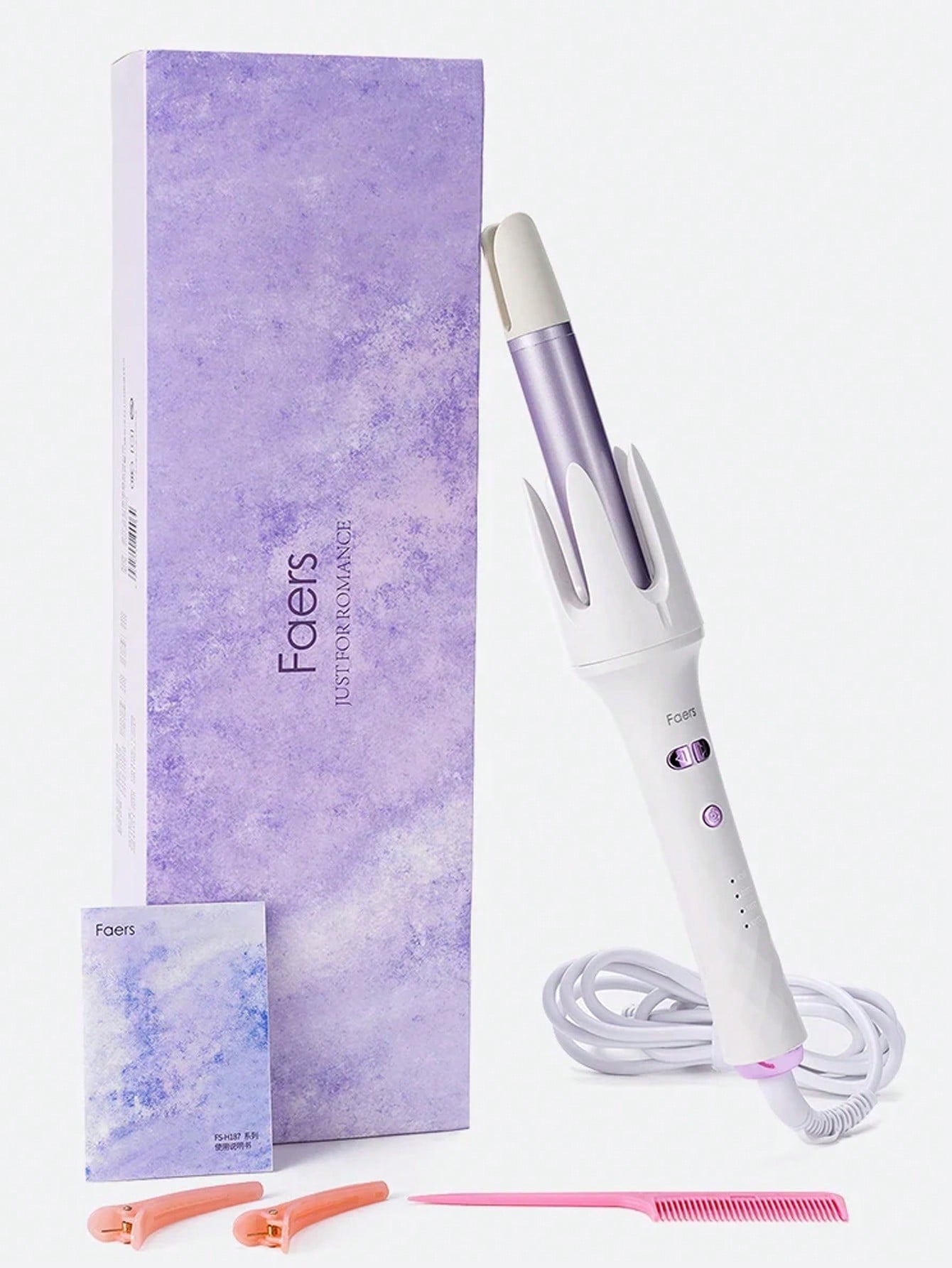 1pc White 28mm Automatic Hair Curler Wand, Large Loose Curly & Wavy Styling Without Hair Damage, Electric Lazy Curling Iron